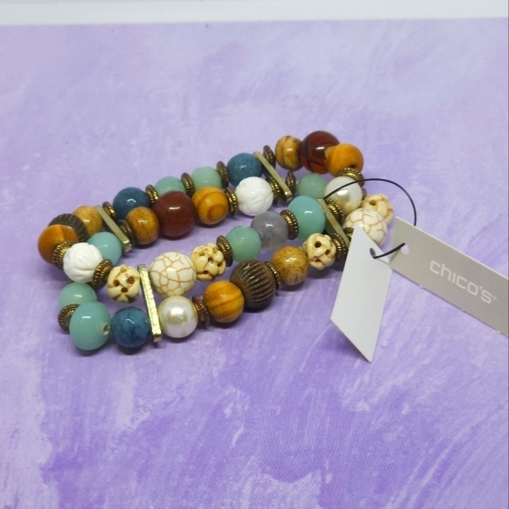 👍5 For $20 Chico's NWT Mixed Gems Bracelet
